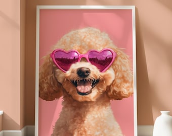 Póster de perro Bichón Frisé - Diseño de perro peculiar - Impresión de Bichón Frisé - Arte divertido de pared para mascotas - Decoración del hogar para amantes de los perros - Retrato divertido de mascotas - Arte animal