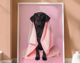 Labrador Poster - Labrador Homeware Design - Labrador Wall Art - Animal Lovers Decor - Fun Dog Wall Art -  Labrador Dog Design - Black Lab