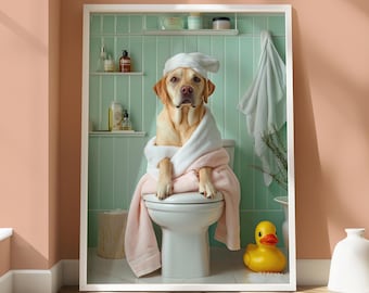 Póster de Labrador - Diseño de animal peculiar - Impresión de Labrador - Arte de pared de Labrador - Decoración para amantes de los animales - Arte de pared divertido con perros - Diseño de perro Labrador