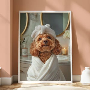Cockapoo Poster - Cockapoo Cute Print - Funny Dog Print - Cockapoo Bathroom Print - Dog Lovers Home Decor - Adorable Dog Bathroom Poster