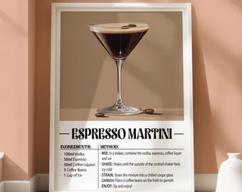 Espresso Martini Poster - Kitchen Wall Art - Drinks Poster - Cocktail Wall Art - Espresso Martini Cocktail - Aesthetic Poster - Chic look