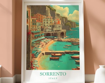 Sorrento Location Poster - Travel Print - Travel Home Decor - Sorrento Location Art - Travel Decor - Amalfi Coast Travel Print - Italy Print
