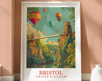 Póster de ubicación de Bristol - Decoración del hogar de Bristol - Arte de ubicación - Impresión para el hogar de Bristol - Impresión temática de Bristol - Arte mural de Bristol, Reino Unido