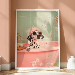 Dalmatiner Poster - Dalmatiner Lustiger Druck - Lustiger Hundedruck - Dalmatiner Badedruck - Hundeliebhaber Wohnkultur - Humorvolles Hund Badezimmer Poster