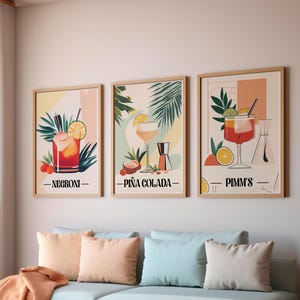 Poster Bundle - 20% Rabatt - Cocktail Drucke - Getränke Wand Kunst Set - Gruppen Bundle - Cocktail Gruppe Set - Getränke Poster Set - Trio der Getränke