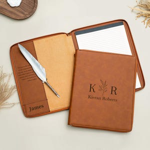 Custom Leather Portfolio, Leather Organizer, Leather Padfolio Men, Teacher Gifts, Document Holder, Graduation Gift, Business Gift
