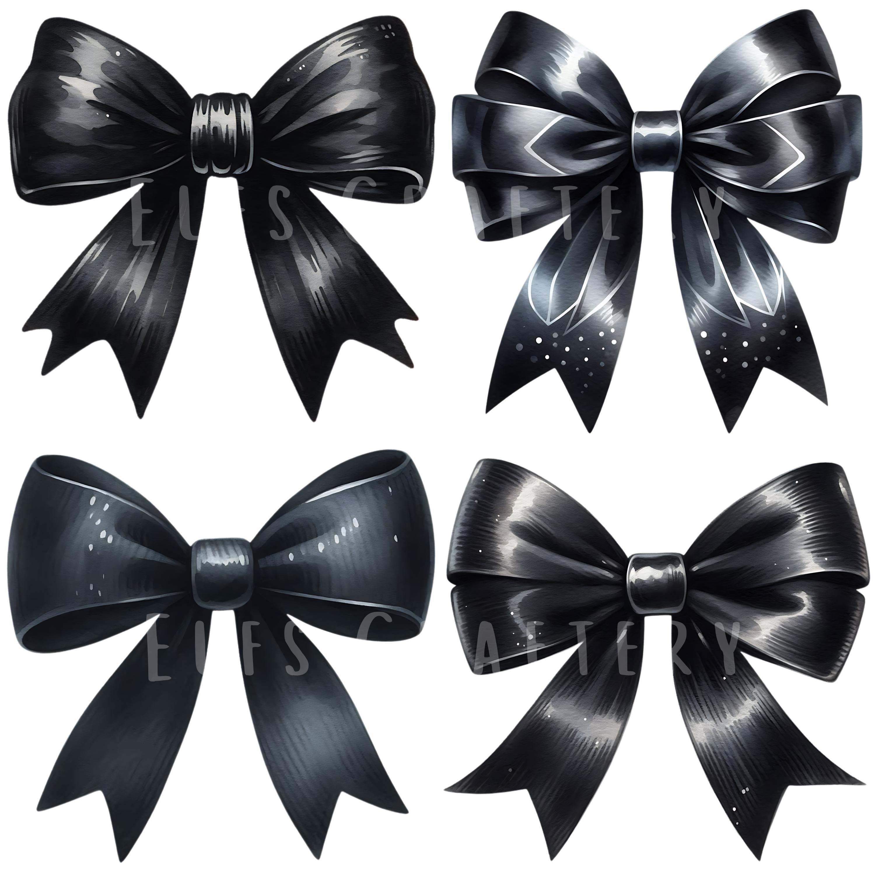 Black Ribbons Clipart Bundle 18 PNG Digital Download Printable Gothic ...