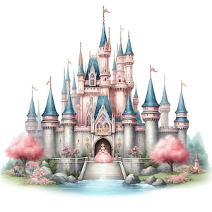 20 JPG Princess Castle Clipart Bundle Digital Download Cute Little Princess House Printables Kids Digital Download Paper Crafts DIY Cards