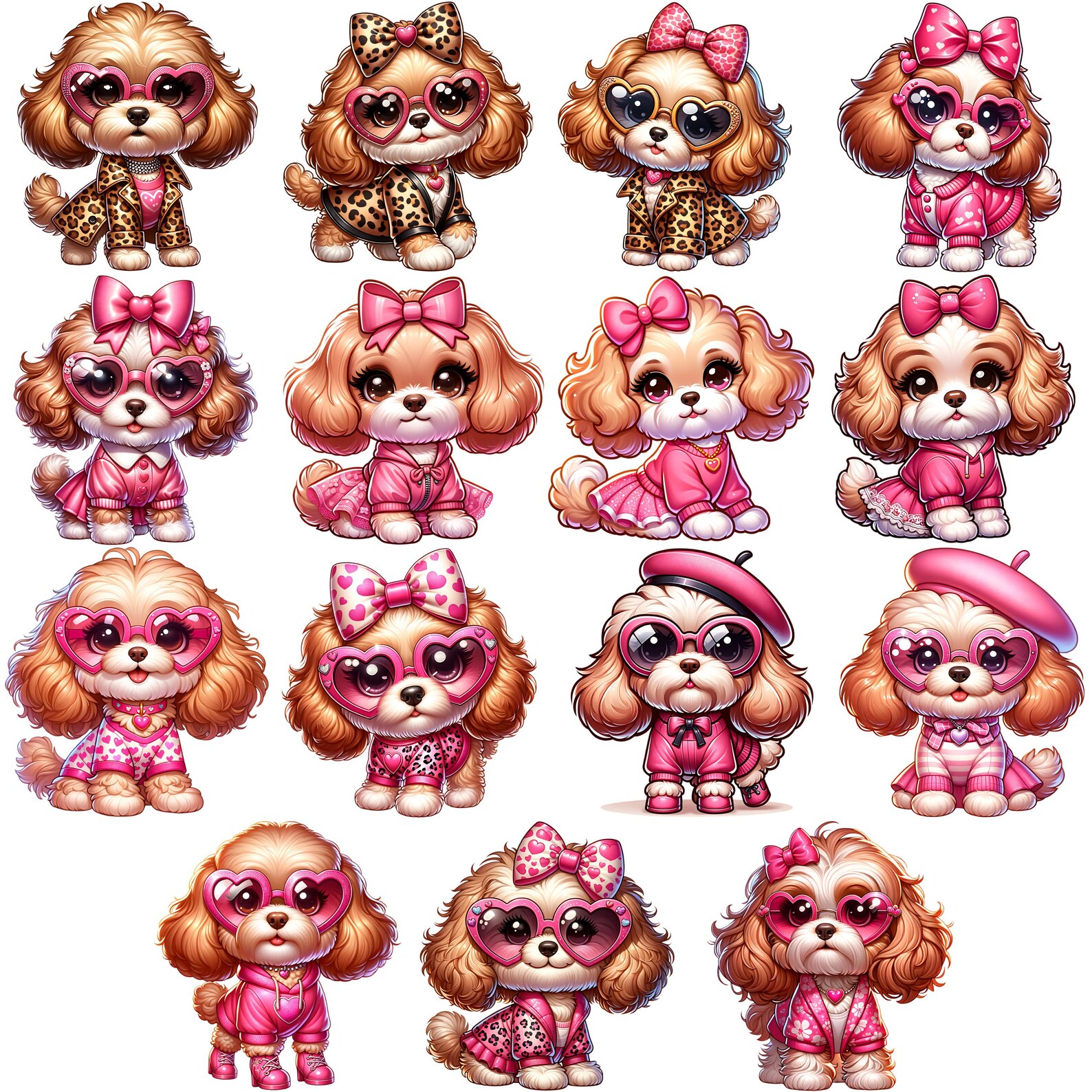 Glamorous Cavapoo Clipart Bundle 15 PNG High Quality Digital Download ...