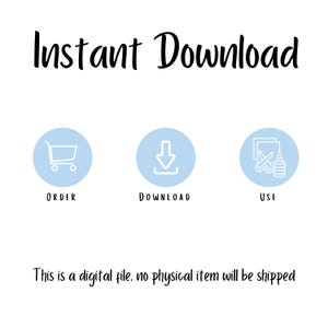 Pode incluir: Um gr&aacute;fico azul claro com o texto "Download instant&acirc;neo" em preto. Tr&ecirc;s c&iacute;rculos azuis claros com &iacute;cones brancos representam as etapas para baixar um arquivo digital: encomendar, baixar e usar.