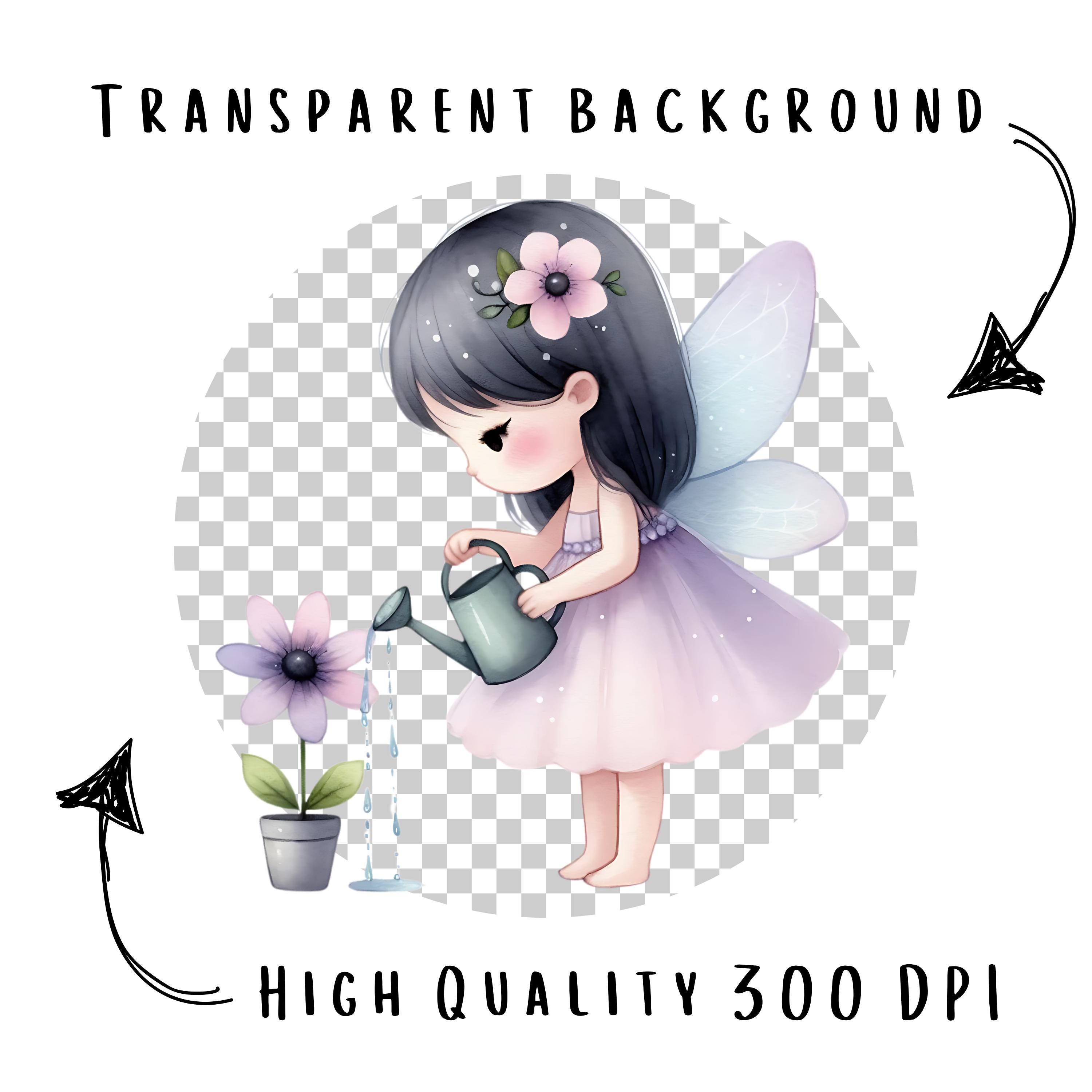 Purple Fairy Garden Clipart Bundle 50 PNG Watercolor Fairy Fantasy ...