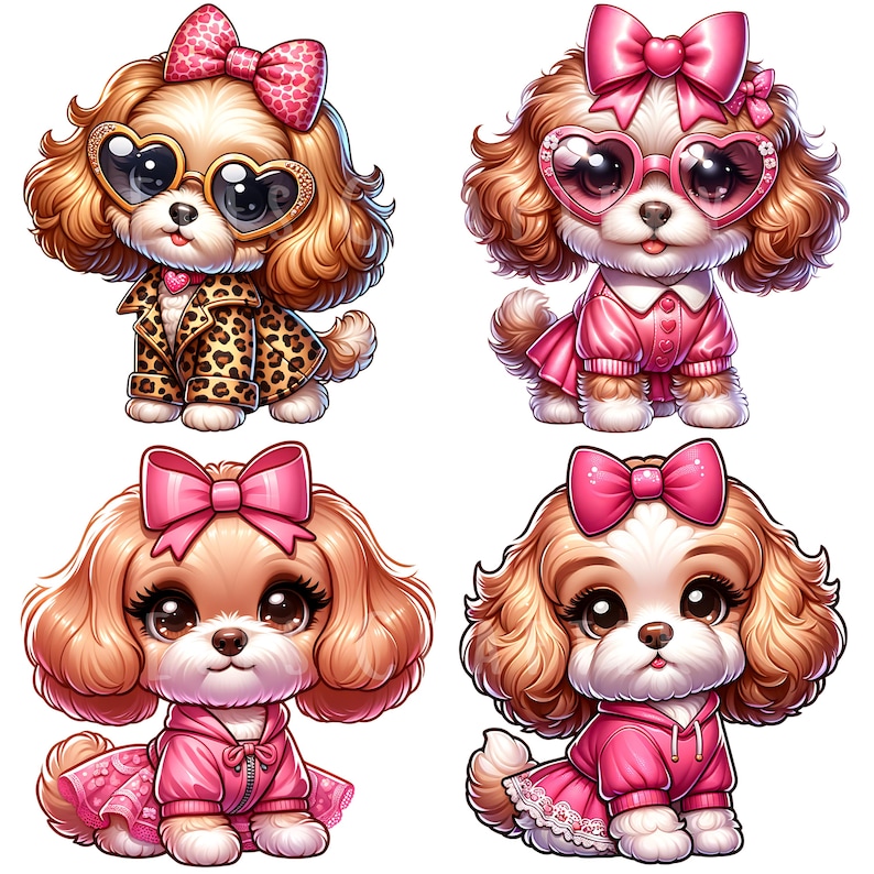 Glamorous Cavapoo Clipart Bundle 15 PNG High Quality Digital Download ...