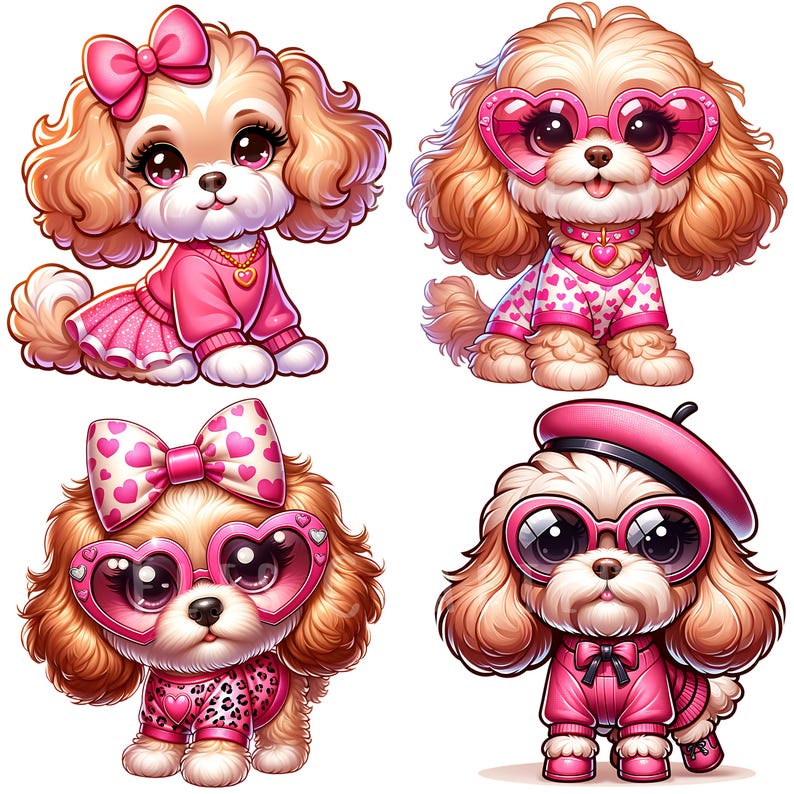 Glamorous Cavapoo Clipart Bundle 15 PNG High Quality Digital Download ...
