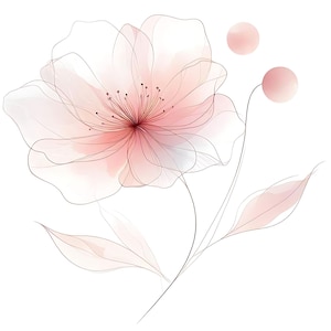 15 JPG Fiori Rosa Astratti Clipart Bundle Bellissimi Fiori da Matrimonio Acquerello Download Digitale Stampabili Minimalisti Carta Artigianato JPG