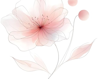15 JPG Abstract Pink Flowers Clipart Bundle Beautiful Watercolor Wedding Florals Digital Download Printable Minimalistic Paper Crafts JPG's