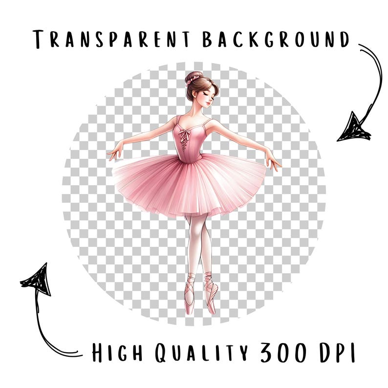 Pink Ballerina Clipart Bundle 15 PNG Watercolor Ballet Dancer Digital ...