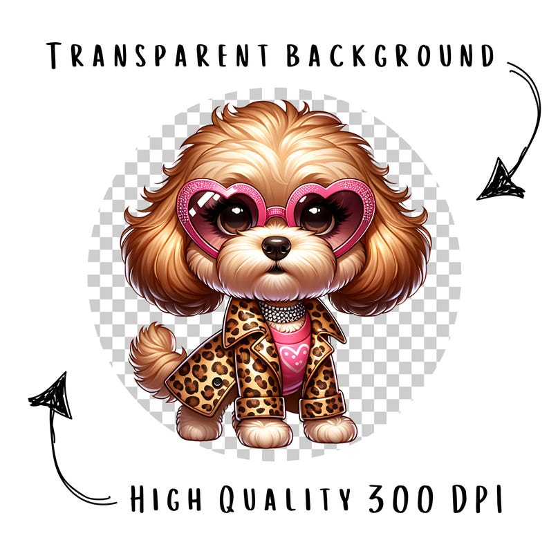 Glamorous Cavapoo Clipart Bundle 15 PNG High Quality Digital Download ...