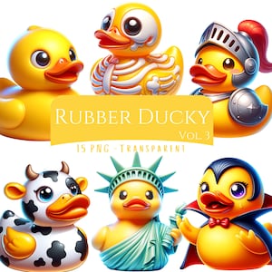 Rubber Ducky Clipart Bundle 15 PNG High Quality Cartoon Jeep Duck Files Cute Digital Arts Ducks Scrapbook Junkjorunal Digital Crafting Png&#39;s