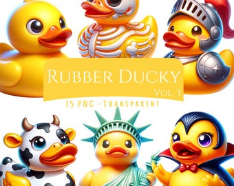 Rubber Ducky Clipart Bundle 15 PNG High Quality Cartoon Jeep Duck Files Cute Digital Arts Ducks Scrapbook Junkjorunal Digital Crafting Png's