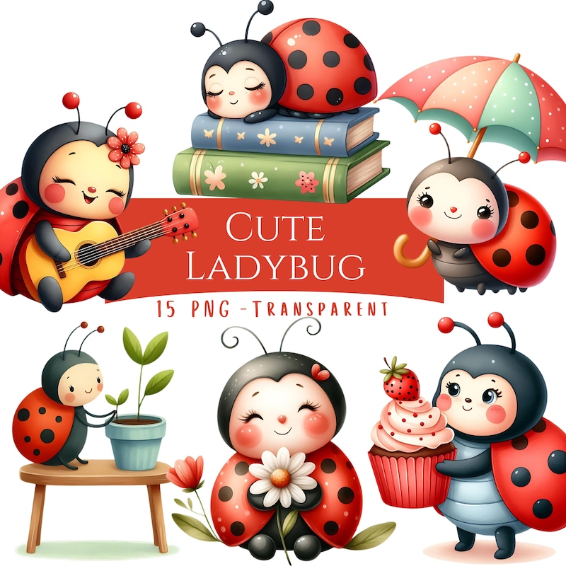 Ladybug Clipart - Etsy