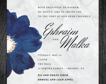 Anemone Vort Invitation Template Engagement Party Invitation Digital