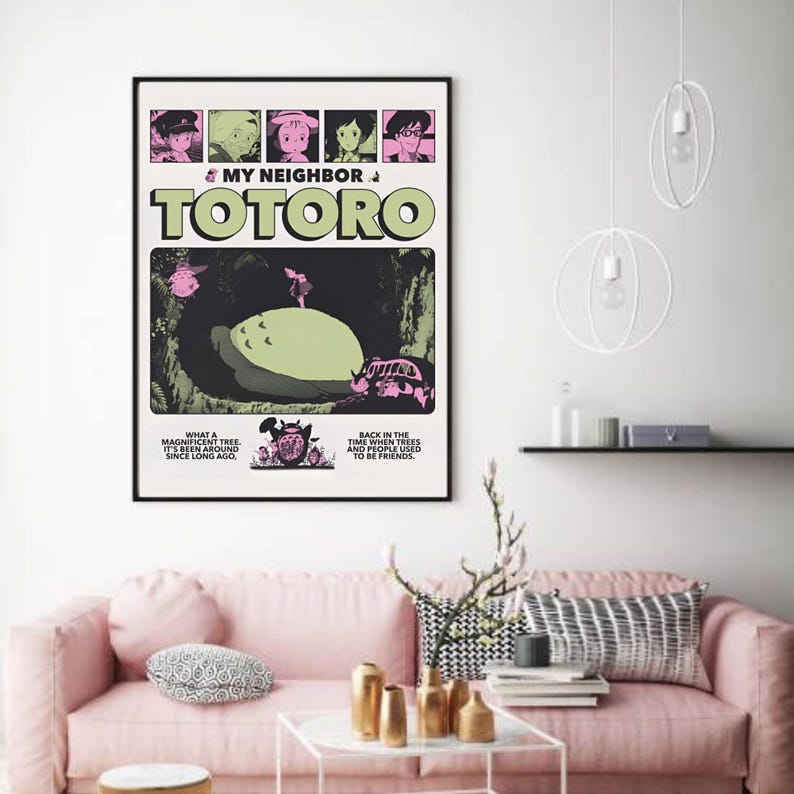 Studio Ghibli Poster Set of 3, Totoro Wall Art, Ponyo Poster, Howl's