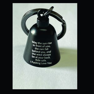 biker bell, gremlin bell, custom engraved bell, protector bell, Irish lyric