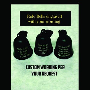 biker bell, ride bell, gremlin bell, customized with your wording or saying