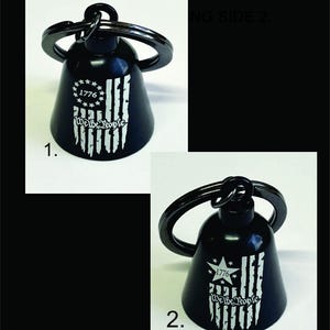 Ride bell, biker bell, gremlin bell, evil spirits bell, good luck bell, custom engraving, we the people