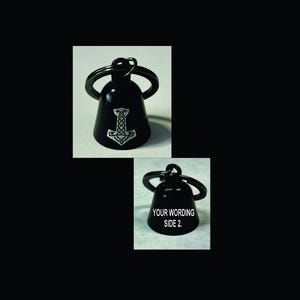 thors hammer biker bell, gremlin bell, protector bell custom engraved