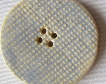 Large Round Pale Blue Textured Pottery Button Set