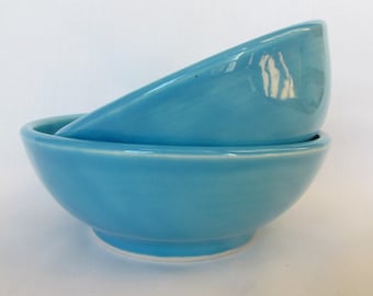 Ice Cream Bowl Set Turquoise Pottery