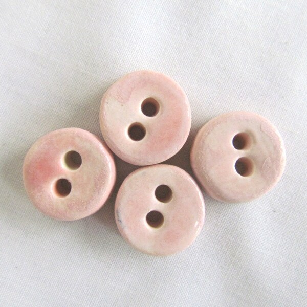 Boutons Ronds Poterie Rose Pâle