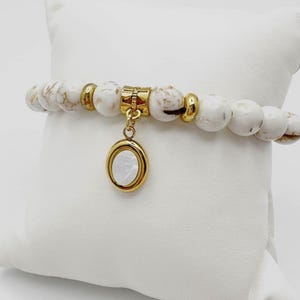 Shell Jasper Gemstone Bracelet – 8mm Crystal Jewelry for Grounding, Strength & Emotional Balance – Mindfulness Gift for Women – Exclusive!