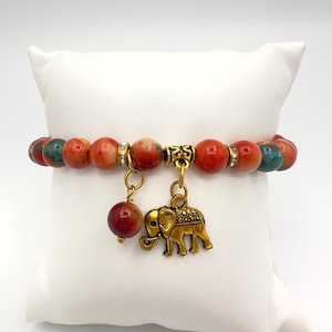 Impression Jasper Bracelet – Boho Crystal Jewelry • 8mm Stackable • Stability • Inner Peace • Intuition • Mindfulness Gift for Women!