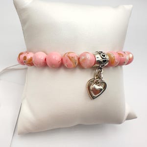 Shell Jasper Gemstone Bracelet – 8mm Crystal Jewelry for Grounding, Strength & Emotional Balance – Mindfulness Gift for Women – Exclusive!