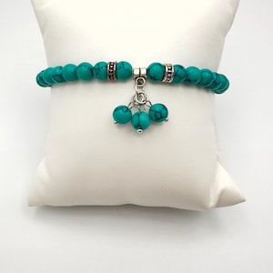 Turquoise Gemstone Bracelet  – 6mm Natural Crystal Jewelry for Protection, Healing & Calm Energy – Mindfulness Gift for Women