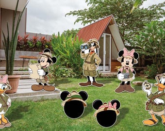 BIrthday Decoration/Mickey Safari/ MinnieSafari/Coroplast Figures All Occasions/Indoor and Outdoor Decoration