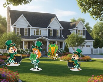 Chip /Dale/St Patrick's Day/Coroplast Figures All Occasions/Indoor and Outdoor DEcoration