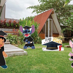 Stich/Lilo/Diplôme Angel/Décoration de jardin/Coroplast résistant aux intempéries/Figurines en coroplast toutes les occasions image 1