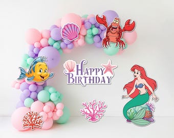 Birthday Decoration/Indoor and Outdoor Decoration?Ariel /Mermaid/Flounder/Sebastian