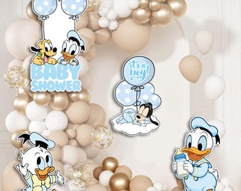 Mickey and Friends Baby Shower Decoration/Neutral Ballon Arch/Coroplast Figures all Occasions