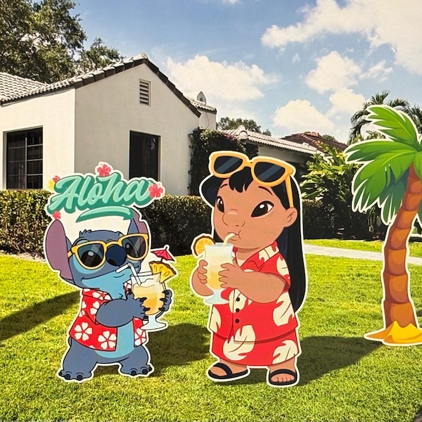 Birthday Decoration/Stich/Lilo/Indoor and Outdoor Decoration/Coroplast Figures all Occasions Designs Cutouts