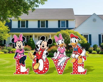 Mickey /Donald/ Minnie/Daisy/Coroplast Figures All Occasions/Indoor and Outdoor Decoration/Valentine's Day