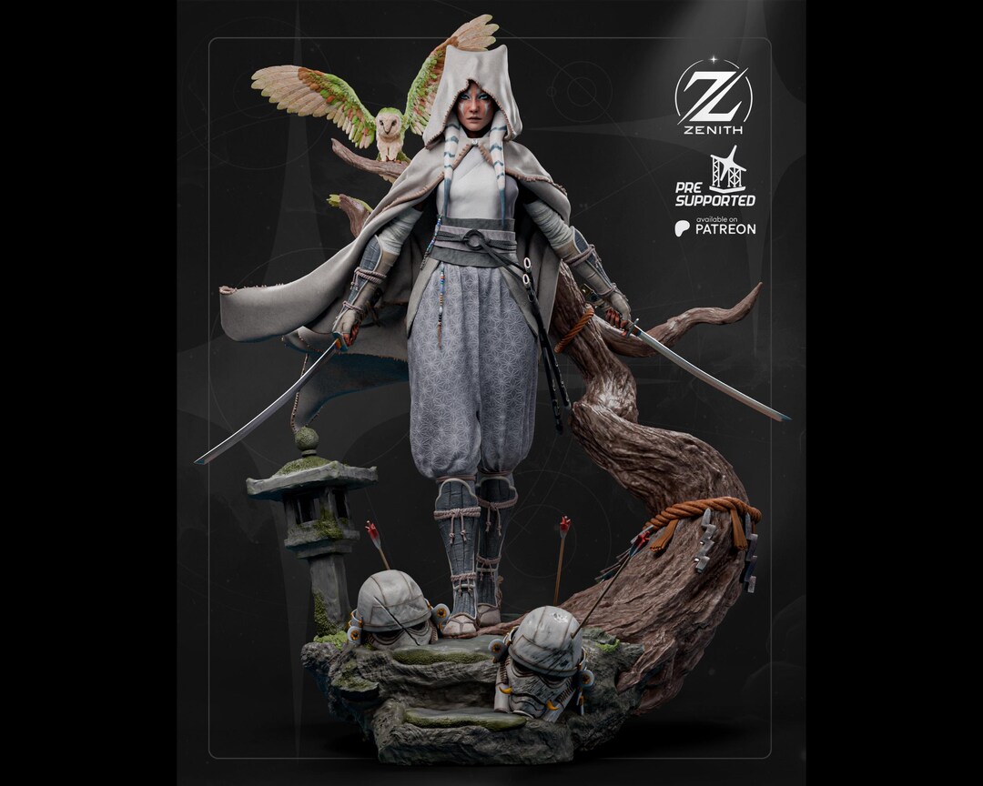 Samurai Ashko Sculpture | Maximum Detailed 12k Resin Printed Figure ...
