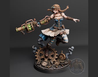 Alice in Steam Wonderland| Maximum Detailed 16k Resin Printed Figure