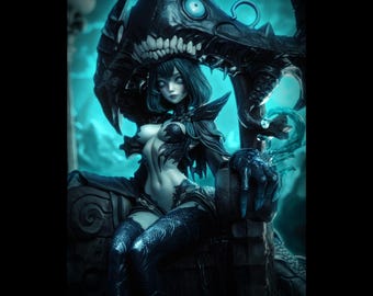 Underwater Empress Sculpture | Maximum Detailed 16k Resin Printed Figure