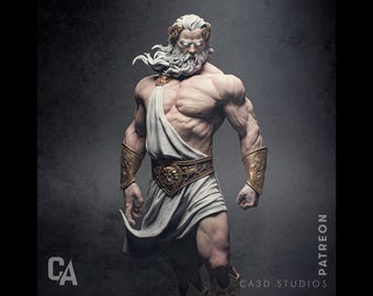 Zeus the Thundergod Statue - Ancient Greek Mythology Figure | Maximum Detailed 16k Resin Printed Figure