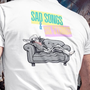 SAD SONGS & Six STRINGS, Emo Cowboy, Coastal Cowboy, Coastal Cowgirl, Funny Emo Tee, Millennial Emo Kid, Emo Country Shirt, Elder Emo