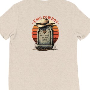 EMO COWBOY GRAVE Tee, Coastal Cowboy Shirt, Funny Emo Tee, Emo Country Shirt, Western Emo Kid, Mens Emo Shirt, Elder Emo, Country Concert